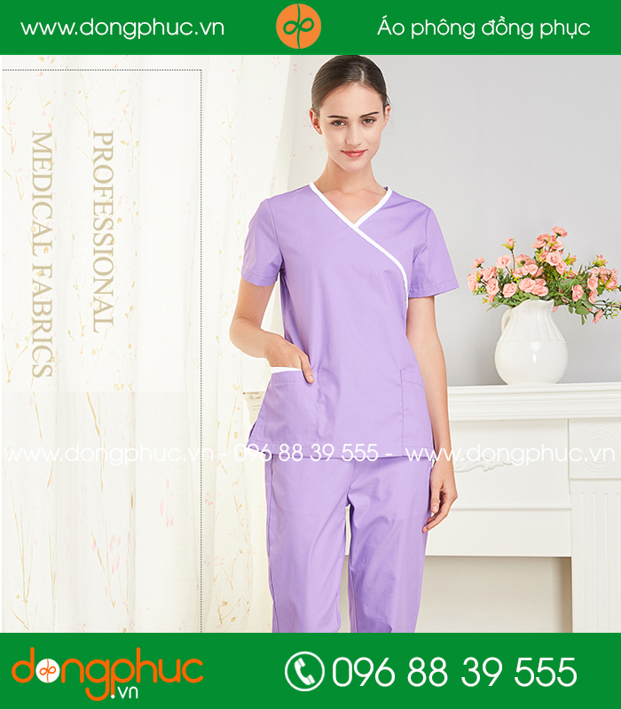 Đồng phục spa màu tím 